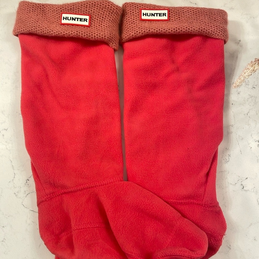 Hunter rainboot socks - coral color - worn once - excellent condition
